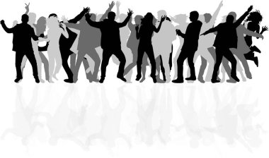 Dans eden insanlar siluetleri. vektör.