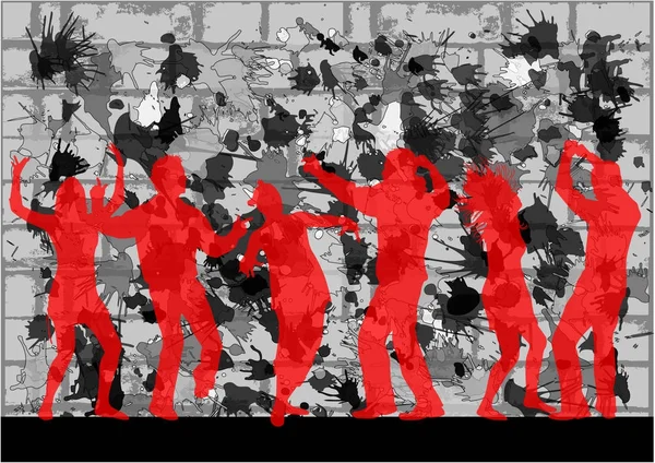 Des silhouettes de danseurs. travail vectoriel . — Image vectorielle