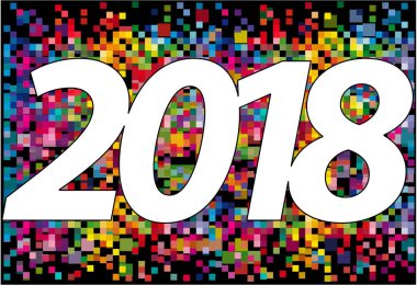 2018 yeni yıl. Tasarım öğesi.