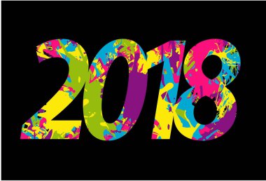 2018 yeni yıl. Tasarım öğesi.