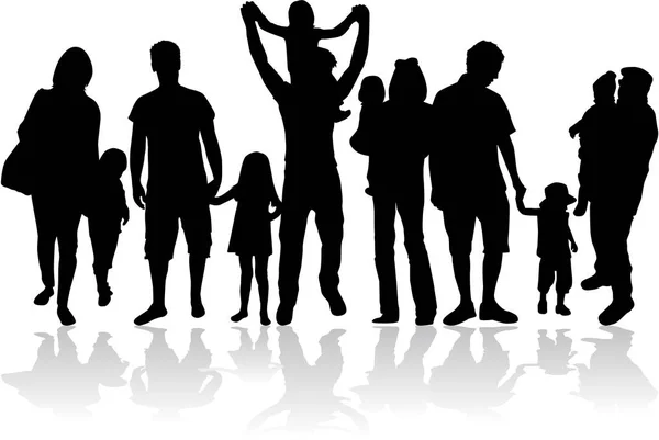 Vector silhouet van familie. — Stockvector