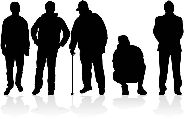 Black silhouette of a man.