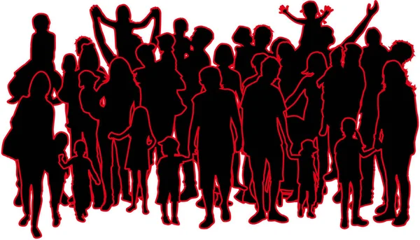 Vector silhouette of family. — Stock Vector