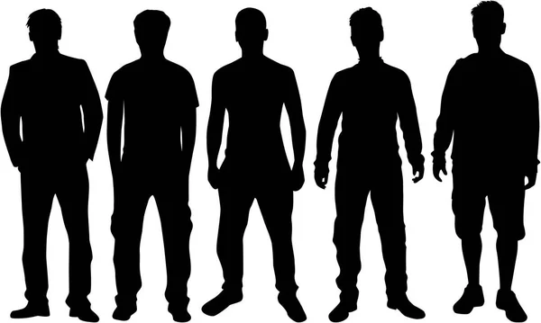 Zwart silhouet van een man. — Stockvector