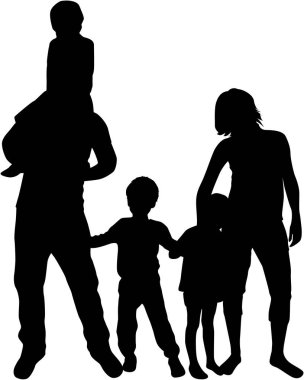 vector silhouet van familie.