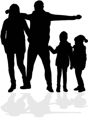 vector silhouet van familie.