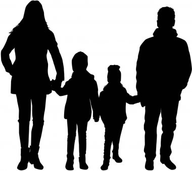 vector silhouet van familie.