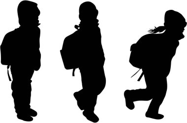 Çocuk siyah siluetleri.