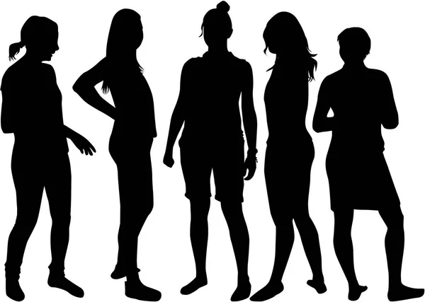 Silhouette donne.Vector funziona  . — Vettoriale Stock