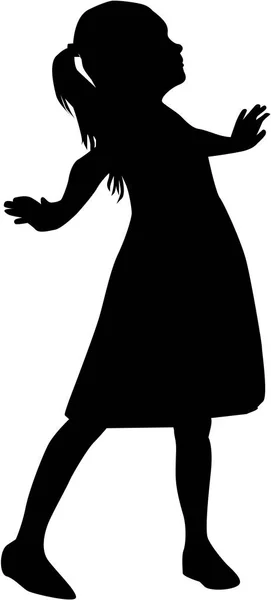 Child black silhouette. — Stock Vector