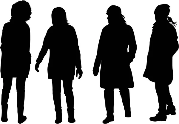 Silhouette donne.Vector funziona  . — Vettoriale Stock