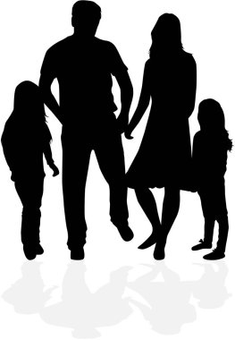 vector silhouet van familie.