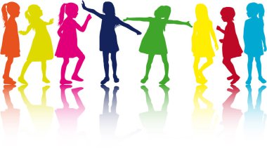 Çocuk silhouettes.