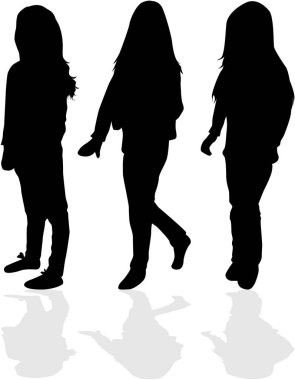 Çocuk siyah siluetleri.