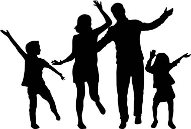 vector silhouet van familie.