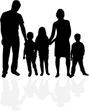 vector silhouet van familie.