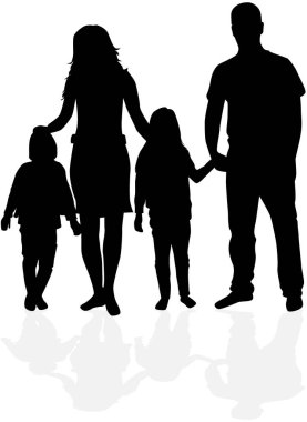 vector silhouet van familie.