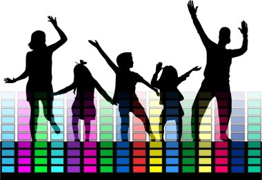 Aile siluetleri. Arka plan.