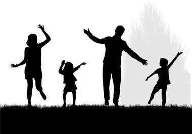 vector silhouet van familie.