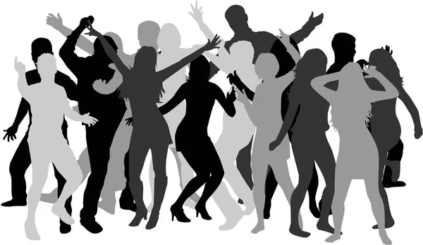 Dansende mensen silhouetten. vector werk. — Stockvector