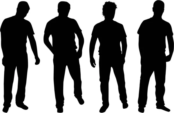 People silhouettes. Vector works. — Stock Vector