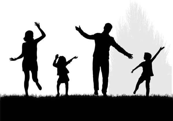 Silhouette vectorielle de la famille . — Image vectorielle