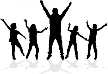 dans siluetleri çocukların.