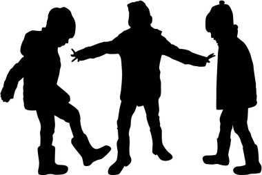 Çocuk siyah siluetleri.