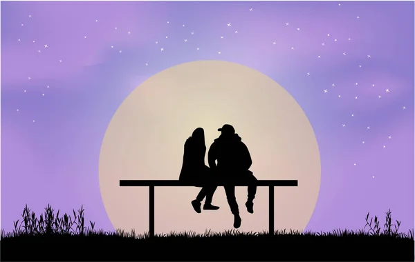 Silhouettes of a couple of people — Stock Vector