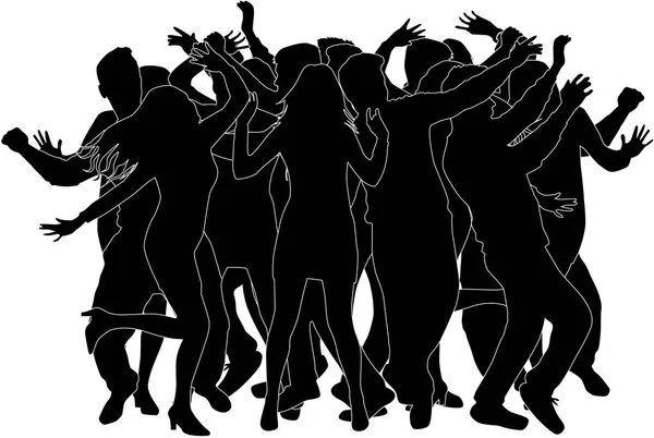 Le sagome delle persone che ballano. lavoro vettoriale . — Vettoriale Stock