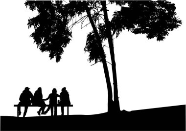 Doğadaki bir grup insan.