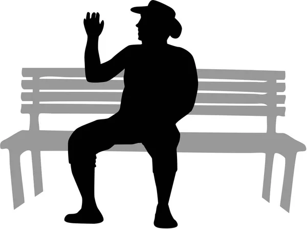 Un homme assis sur un banc. — Image vectorielle