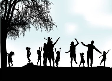 Doğada aile siluetleri