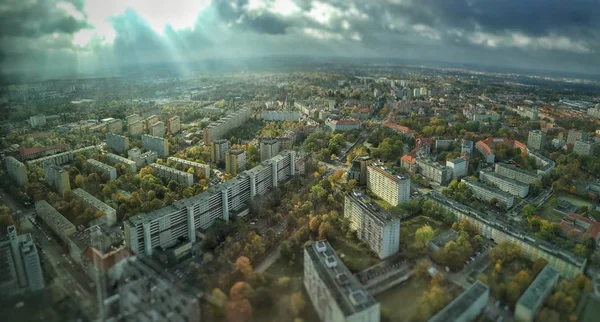 Pohled shora z Wroclaw, Polsko — Stock fotografie