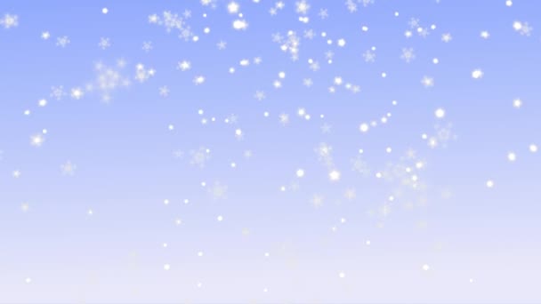 Copos Nieve Navidad Cayendo Sobre Fondo Azul Del Cielo Animación — Vídeo de stock