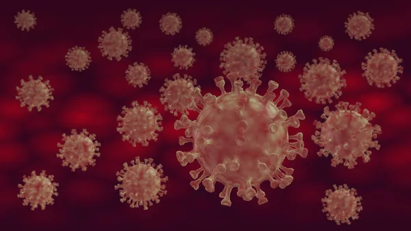 Darstellung Von Coronavirus Zellen — Stockfoto