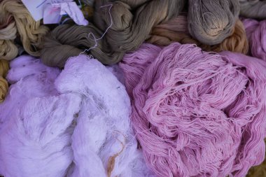 Cotton yarn, silk pattern, folk fabric Northeast Thailand