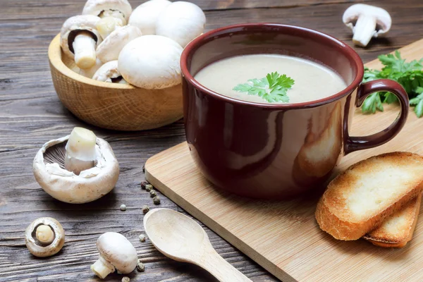 Mantar çorbası püre champignon — Stok fotoğraf