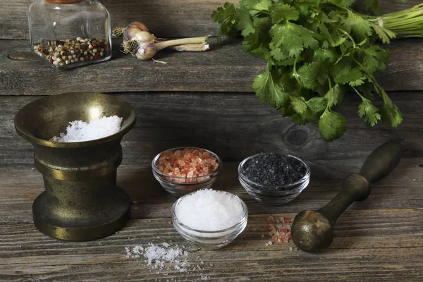 Salt of different types — Stock Photo, Image