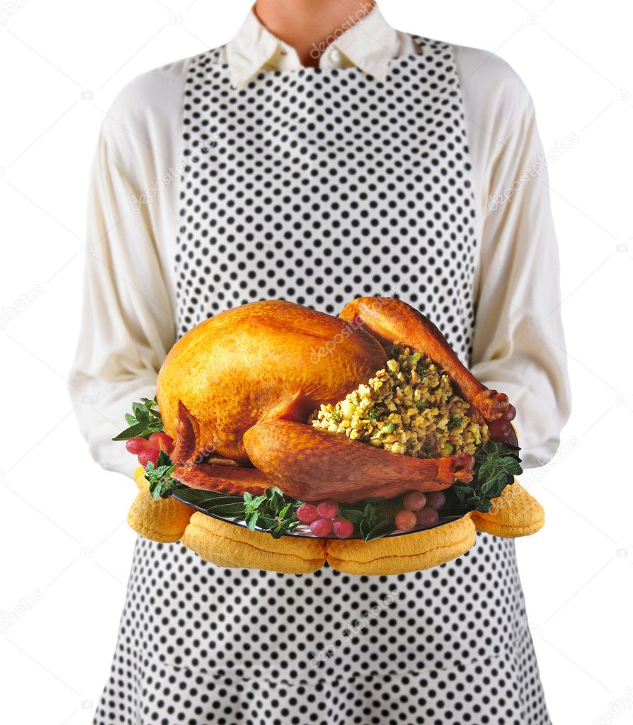Woman With Thanksgiving Turkey
