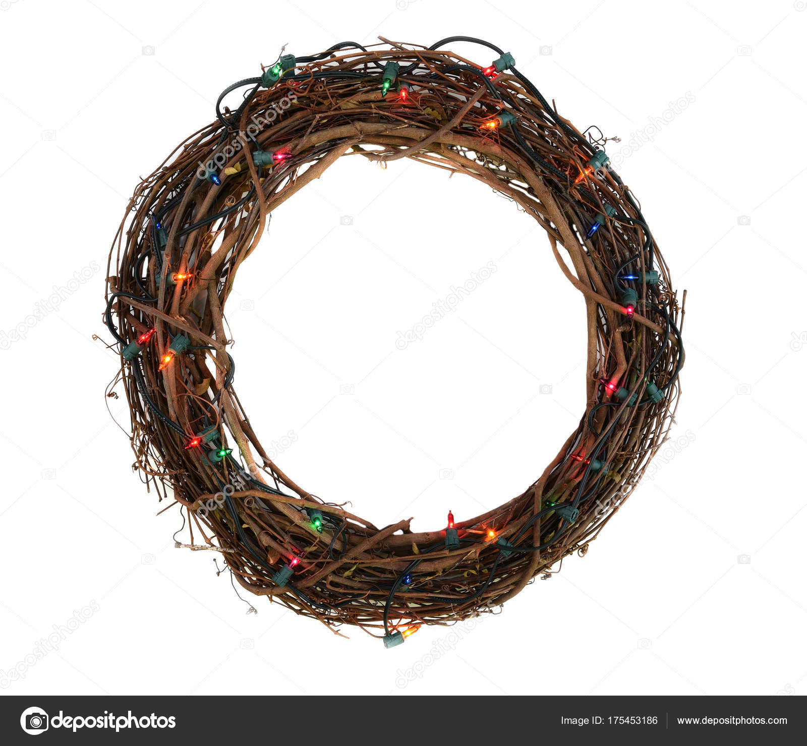 Twig kerst krans met verlichting — Stockfoto © scukrov #175453186 Twig kerst krans met verlichting — Stockfoto © scukrov #175453186
