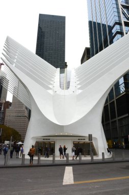 New York, Ny - 05 Kasım 2019: Oculus 'un dışı, merkez.