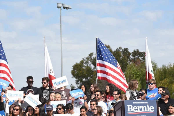 Santa Ana California Feb 2020 Bernie Sanders Rally Supporters Stage — Stock Photo, Image