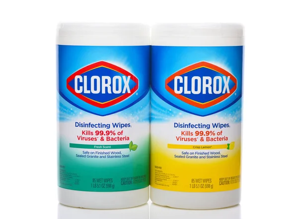 Irvine Kalifornia Kwiecień 2020 Dwa Opakowania Chusteczek Dezynfekcji Clorox Świeży — Zdjęcie stockowe