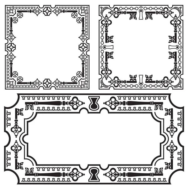 Antika anahtarlı eski çerçeveler — Stok Vektör