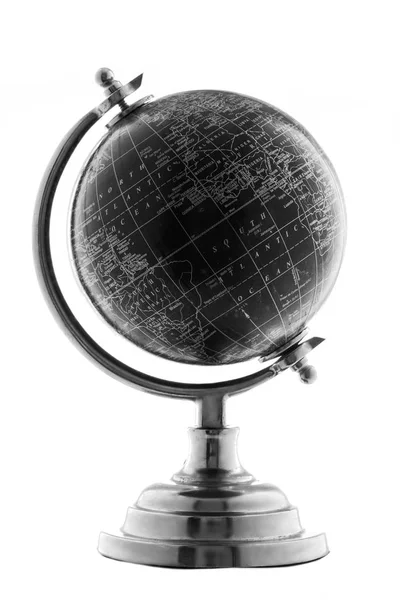 Black Globe isolated on white background — Stock Photo, Image