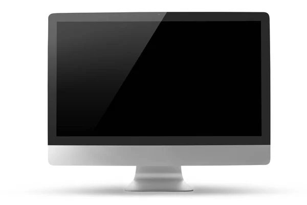 De monitor van de computer op wit met uitknippad geïsoleerd — Stockfoto