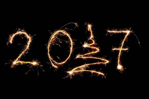 HAPPY NEW YEAR 2017 written with fireworks as a background — Stock Photo, Image