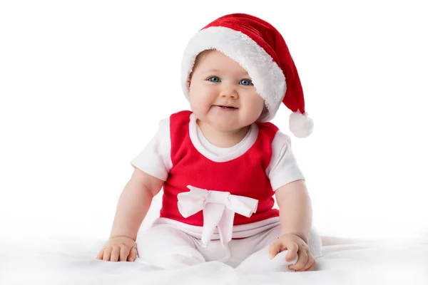 Boże Narodzenie toddler w santa hat — 스톡 사진