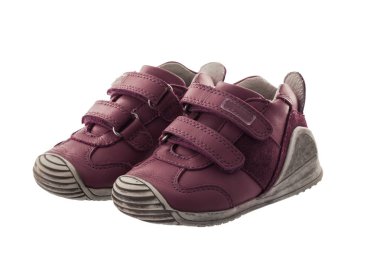 Beyaz arka plan üzerinde izole mavi Bebek Patiği